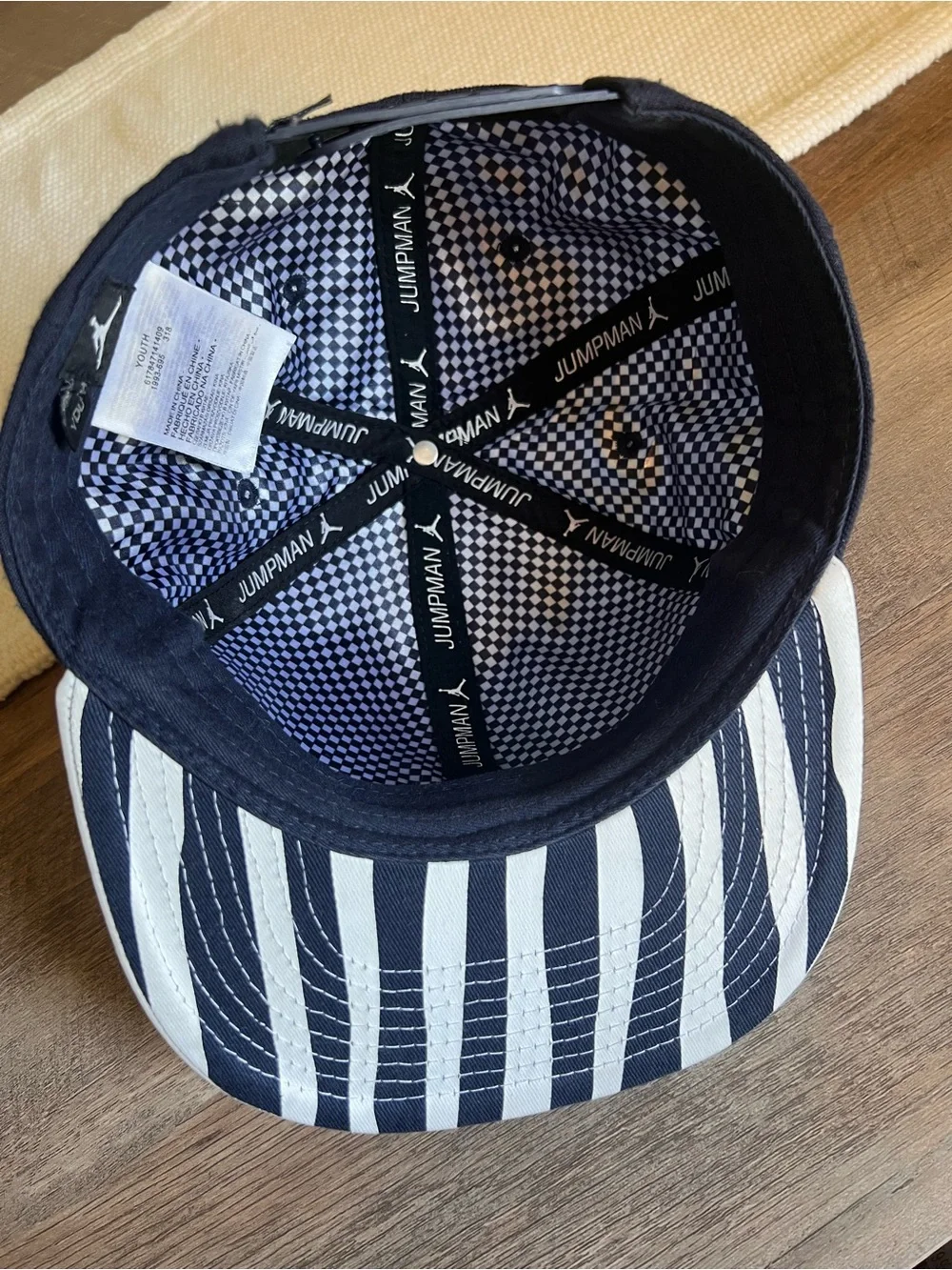 Air Jordan Navy and White Youth SnapBack Cap with White Jumpman Logos